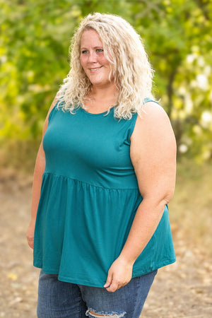 Renee Ruffle Tank - Teal