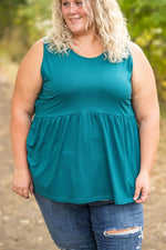 Renee Ruffle Tank - Teal