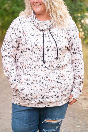 Soft Funnel Neck - Tan Micro Floral