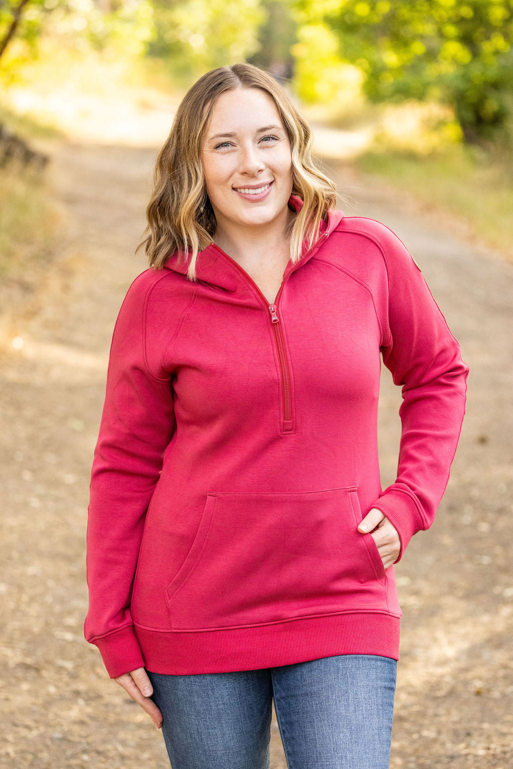 Scuba HalfZip Hoodie - Berry