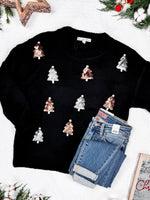 Holly Jolly Sweater - Gold + Silver Trees