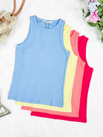 Tara Ribbed Tank - Hot Pink