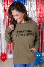 Corrine Embroidered Hoodie - Freedom Over Everything