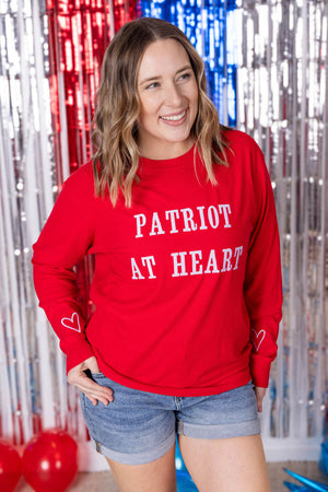 Corrine Embroidered Pullover Top - Patriot at Heart