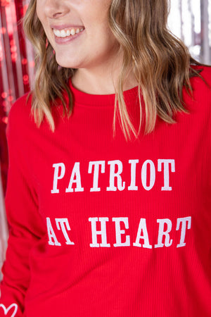 Corrine Embroidered Pullover Top - Patriot at Heart