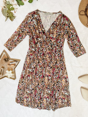 Taylor Dress - Mocha Floral