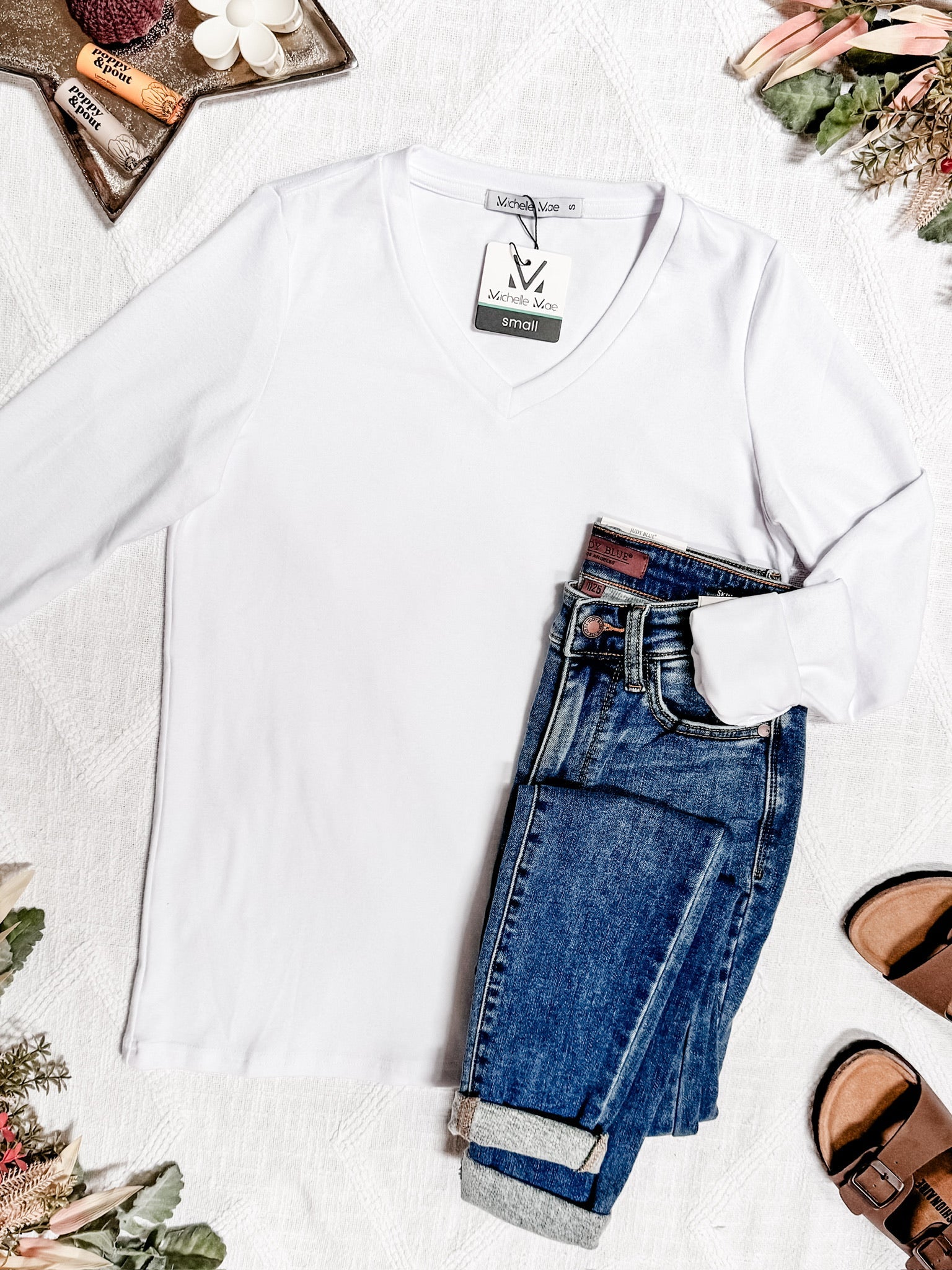 Leah Long Sleeve Top - White