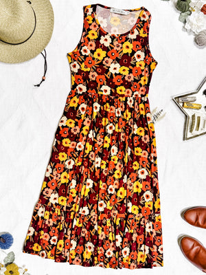 Bailey Dress - Brown Fall Floral