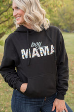 Boy Mama Graphic Hoodie in Black