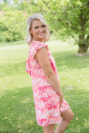 {ONLINE EXCLUSIVE} Coral Splash Dress