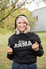 Boy Mama Graphic Hoodie in Black