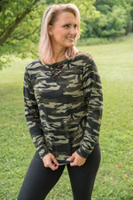 {ONLINE EXCLUSIVE} Classy in Camo Lace Top