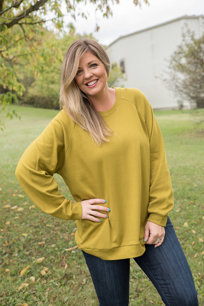 {ONLINE EXCLUSIVE} Make it Right Pullover in Olive Mustard