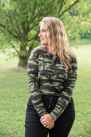 {ONLINE EXCLUSIVE} Classy in Camo Lace Top