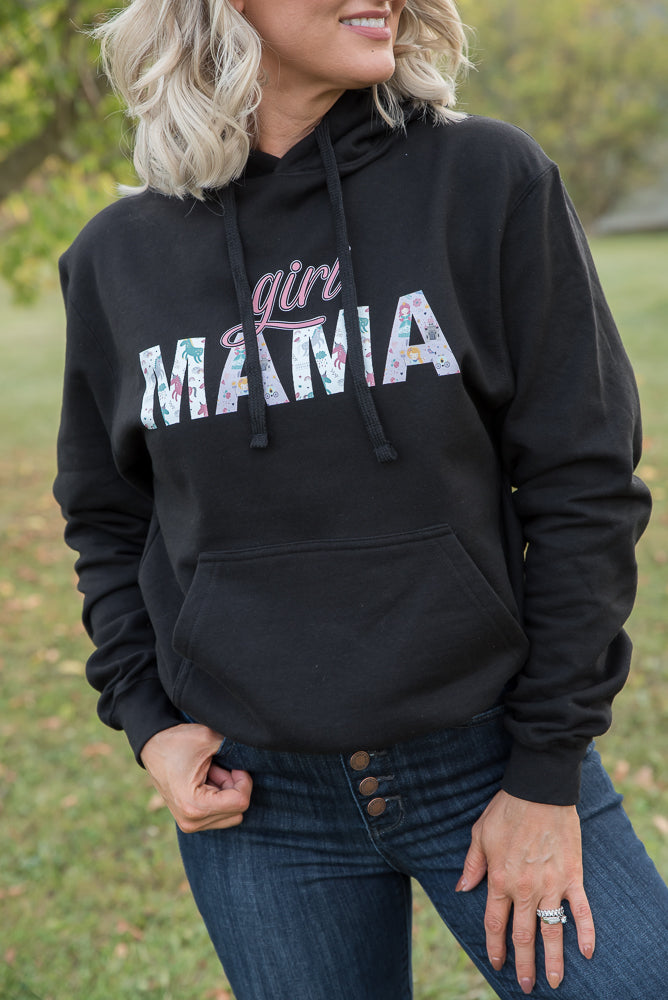 Girl Mama Graphic Hoodie in Black