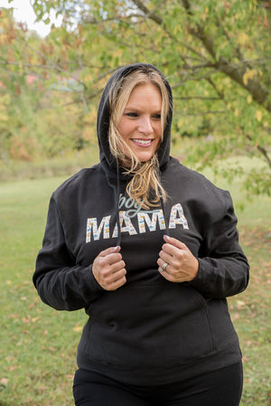 Boy Mama Graphic Hoodie in Black