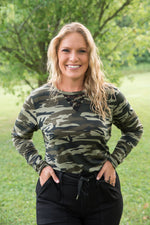 {ONLINE EXCLUSIVE} Classy in Camo Lace Top