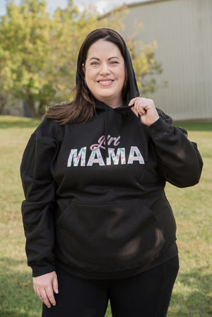 Girl Mama Graphic Hoodie in Black