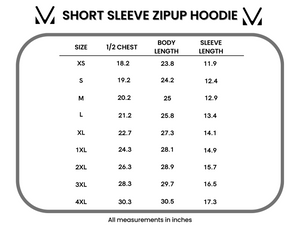 Short Sleeve ZipUp Hoodie - Blue