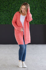 Madison Cozy Cardigan - Cherry Blush