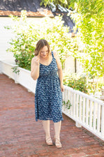 Cassidy Midi Dress - Blue Floral Mix