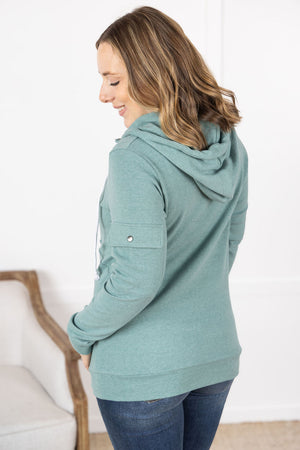 Pixie Pocket Halfzip Hoodie - Sage