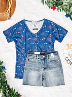 Chloe Cozy Tee - Aviators and Fireworks