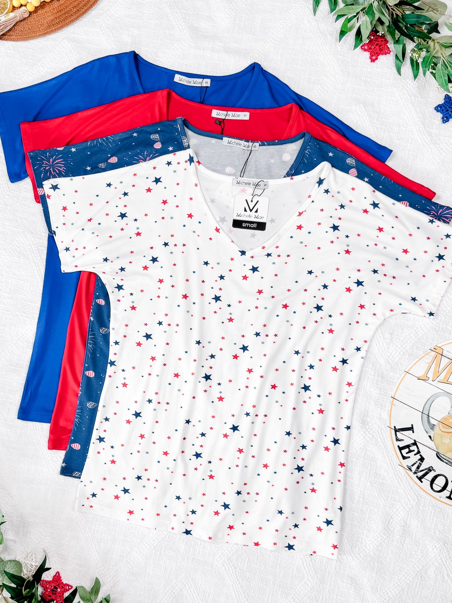 Chloe Cozy Tee - Aviators and Fireworks