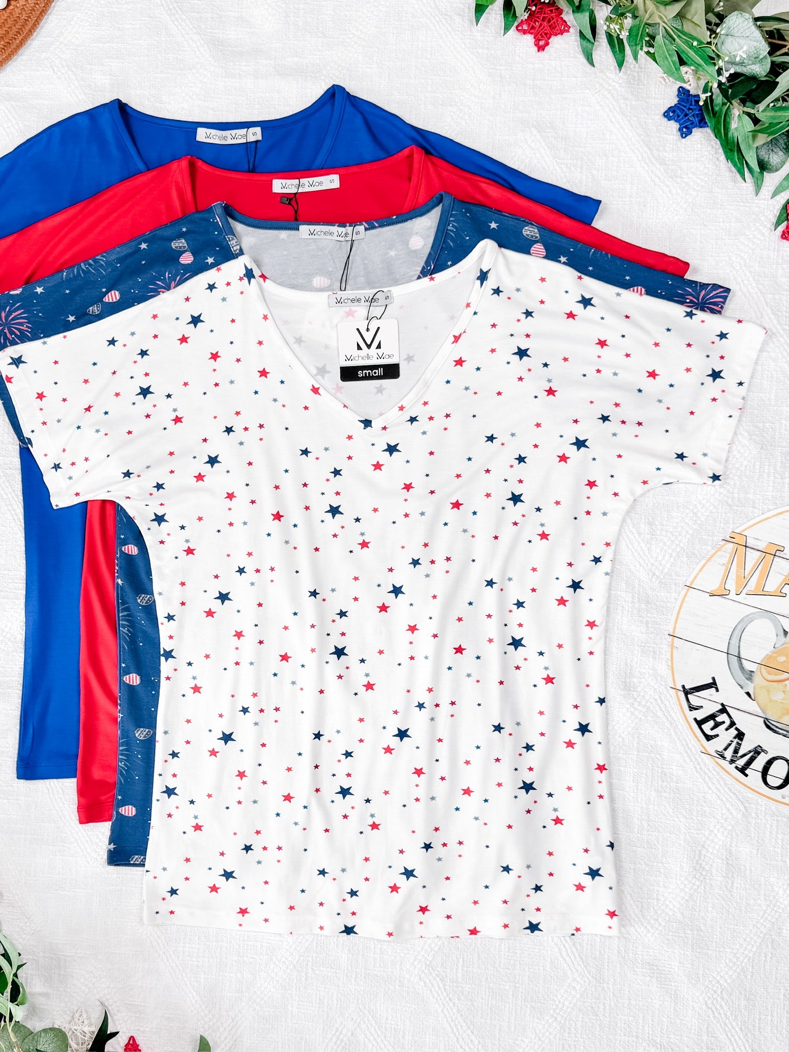 Chloe Cozy Tee - Aviators and Fireworks