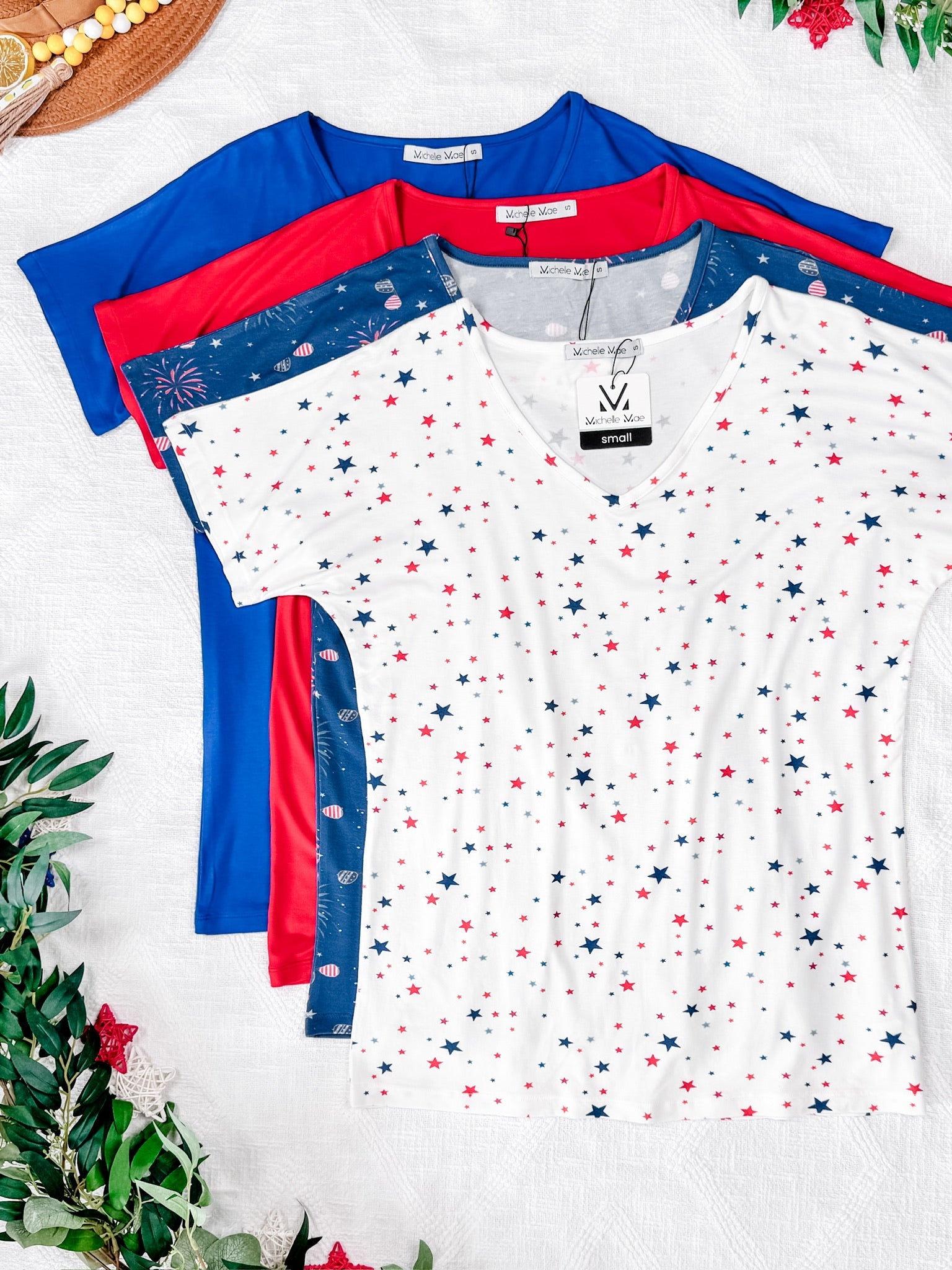 Chloe Cozy Tee - Aviators and Fireworks