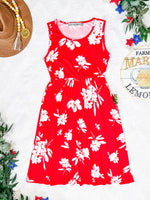 Kelsey Tank Dress - Red Floral
