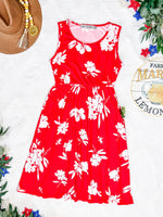Kelsey Tank Dress - Red Floral