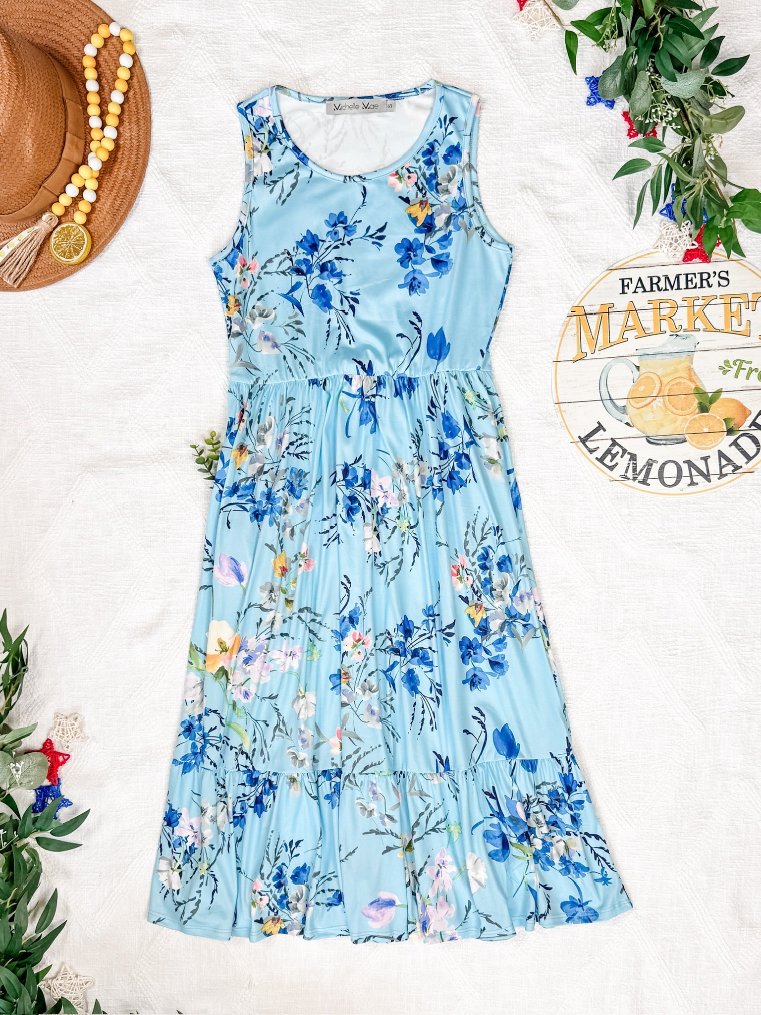 Bailey Dress - Light Blue Floral Bliss