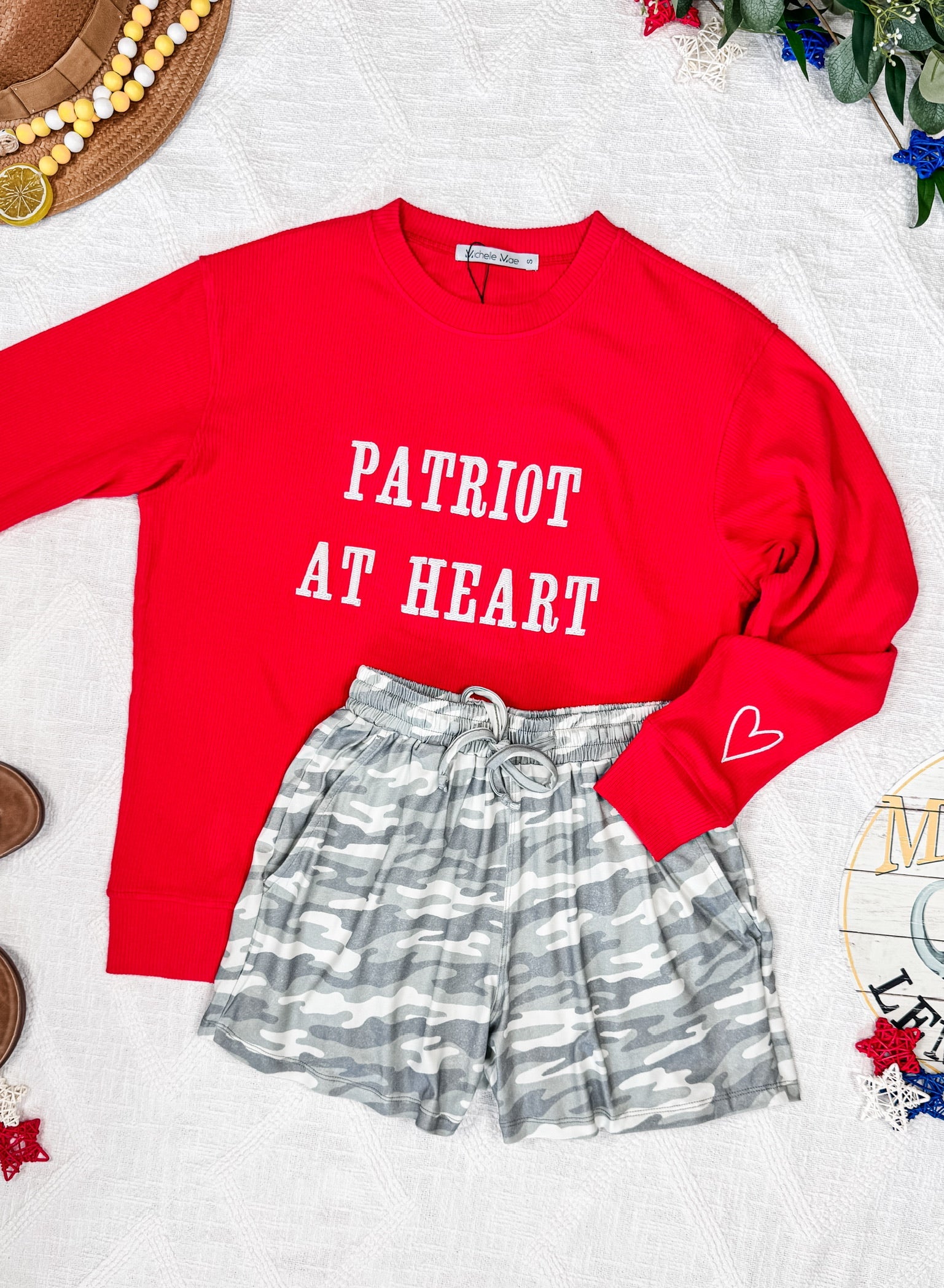 Corrine Embroidered Pullover Top - Patriot at Heart