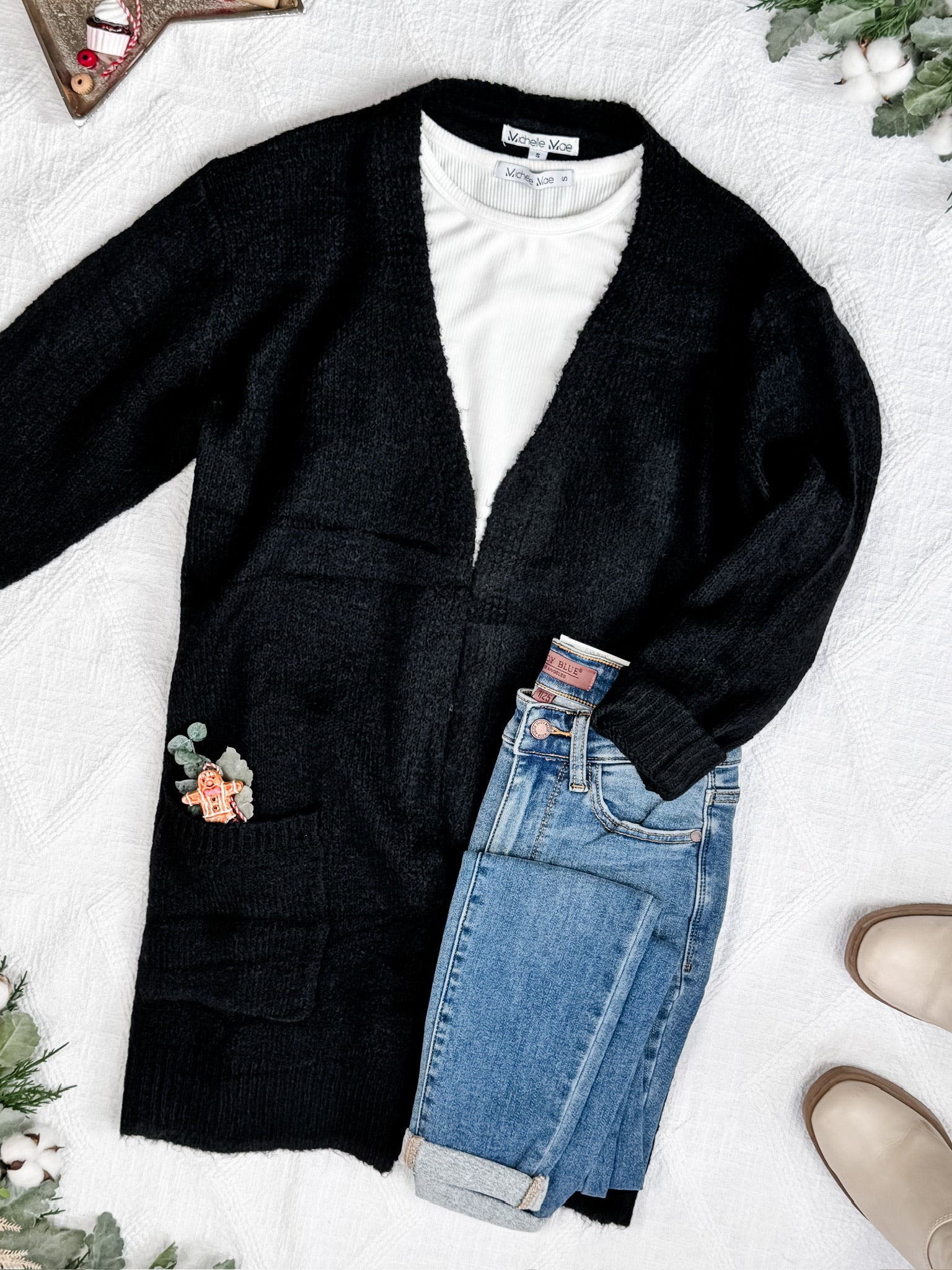 Madison Cozy Cardigan - Jet Black