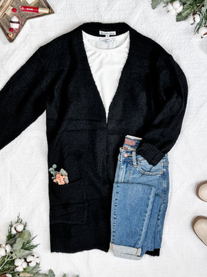 Madison Cozy Cardigan - Jet Black