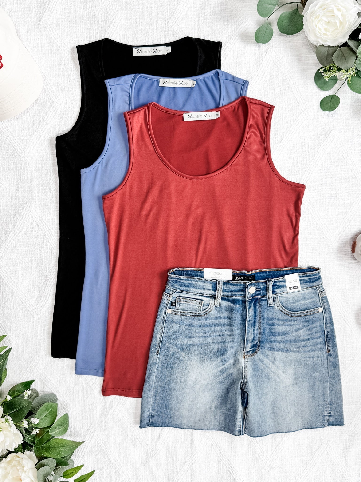 Luxe Crew Tank - Papaya