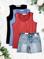 Luxe Crew Tank - Papaya