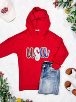 Corrine Hoodie - Red USA Sequin