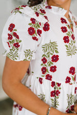 Quiet Life Notch Neck Tiered Dress in White