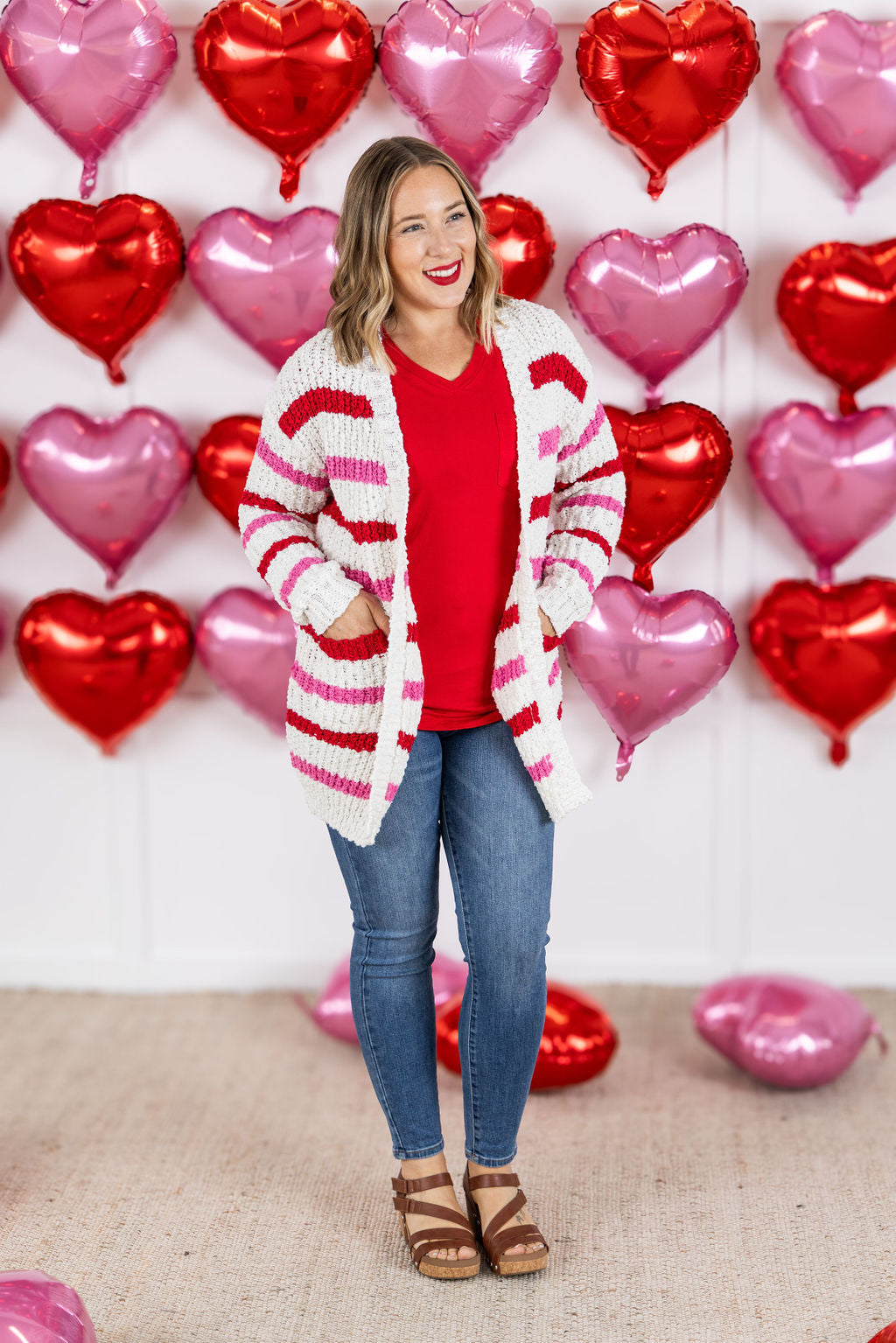 Valentine's Stripe Cardigan