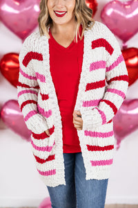 Valentine's Stripe Cardigan