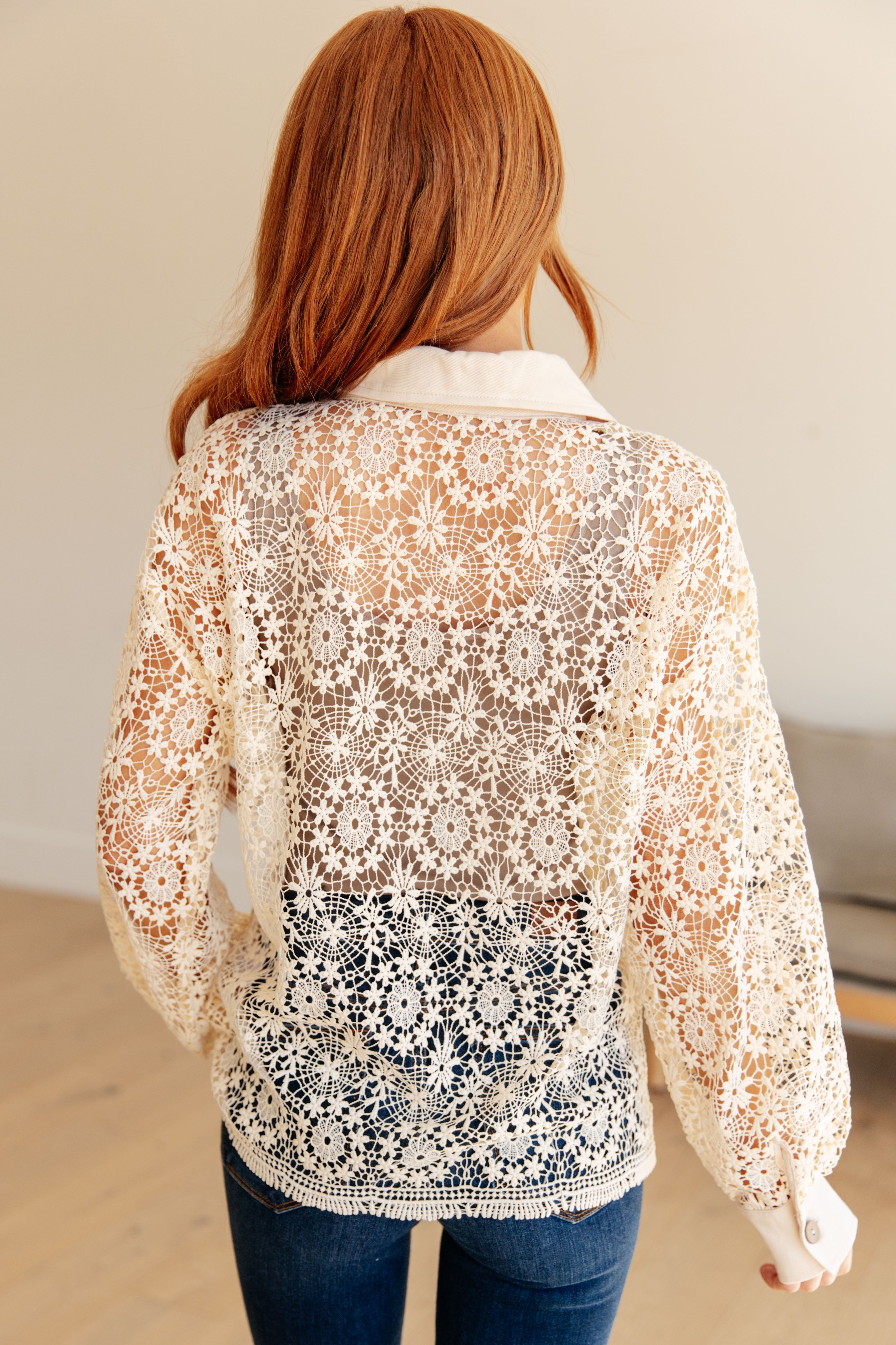 Vintage Lace Lace Button Up