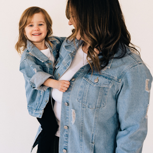 Distressed Denim Jean Jacket - Women