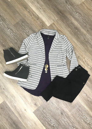 {ONLINE EXCLUSIVE} Gray Stripe Blazer