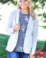 {ONLINE EXCLUSIVE} Gray Stripe Blazer