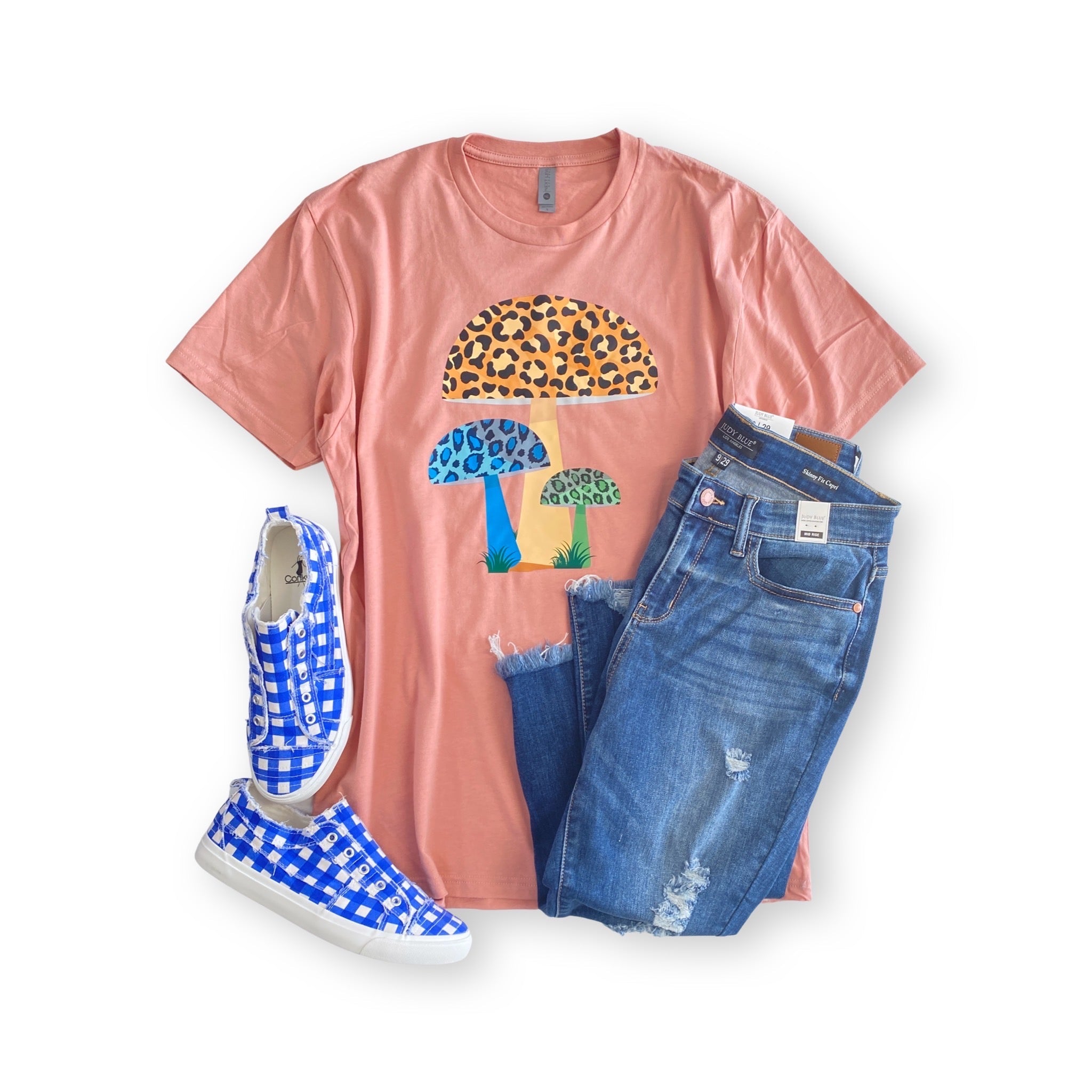 Wild Leopard Mushrooms Graphic Tee