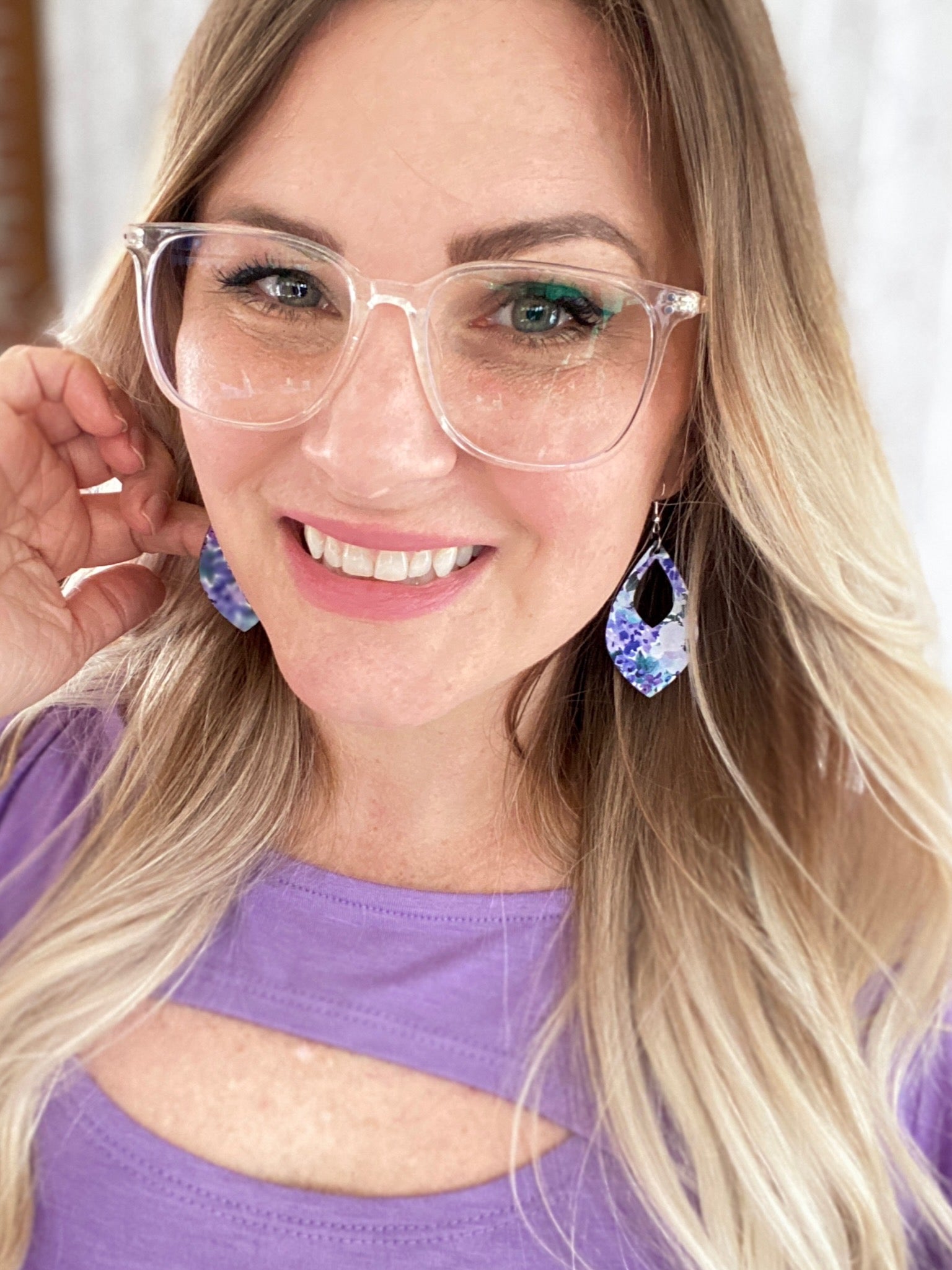 Blueberry Floral Earrings