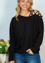 Lattice Cold Shoulder Top