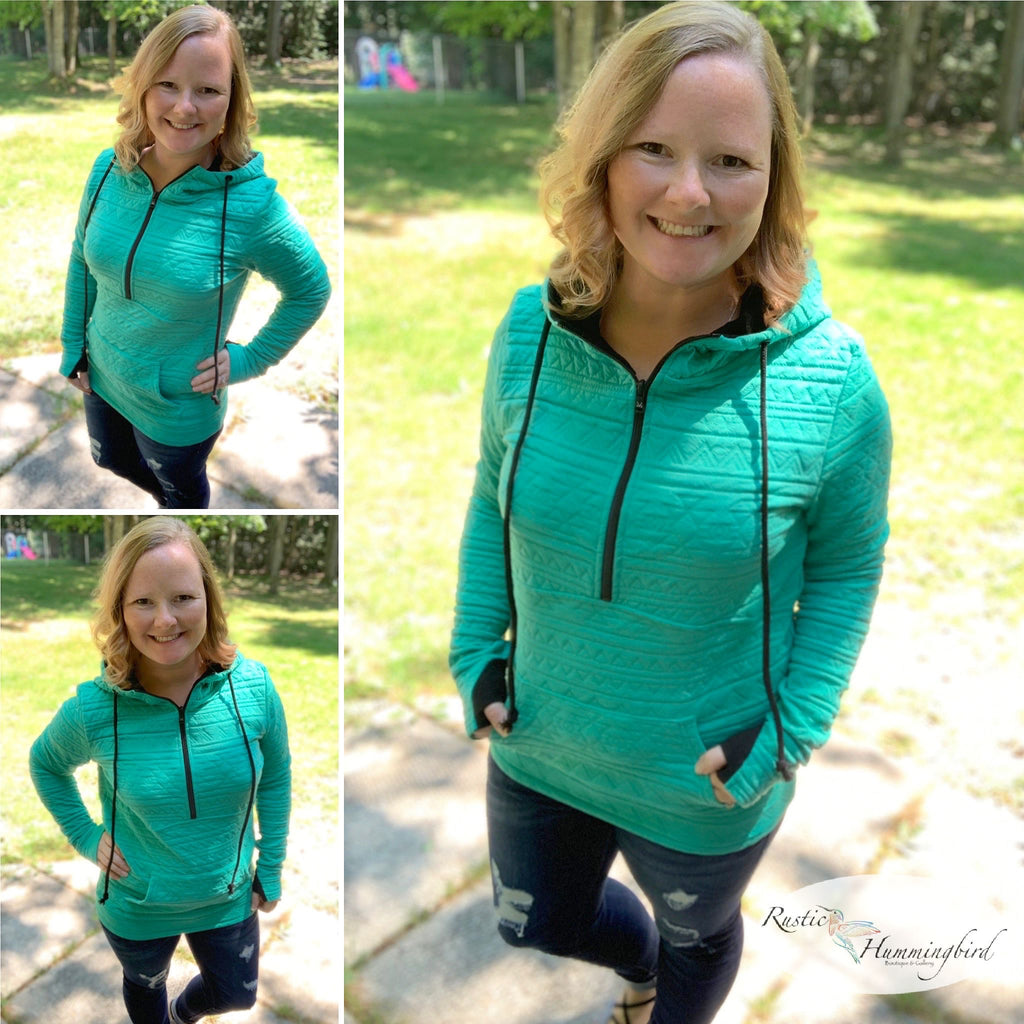 Turquoise Aztec Half Zip